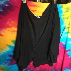 Bar III Black 1/2 Sleeve Slouchy Cardi